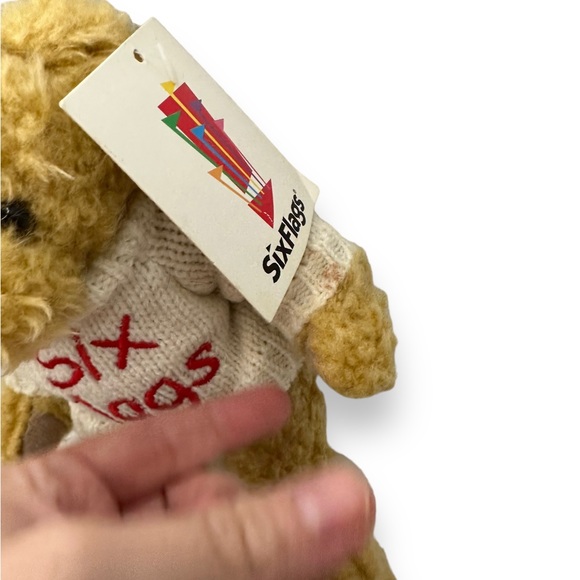 Vintage Six Flags Plush Bear Six Flags America Circa Y2K Theme Park Fandom - Picture 2 of 4